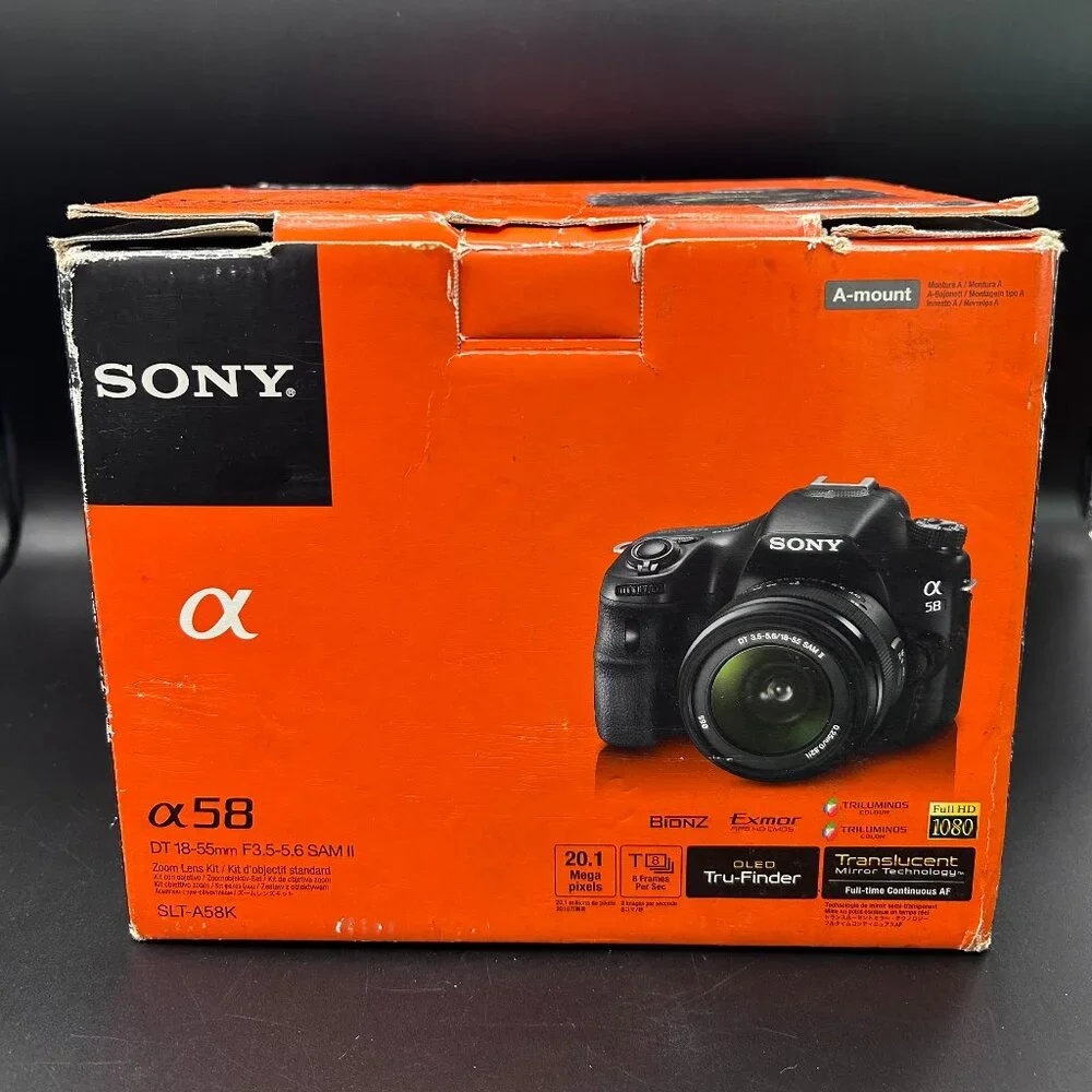 Sony Alpha SLT A58 Camera 20.1MP Lens Kit DT 18-55mm F 3.5-5.6 SAM II Lens